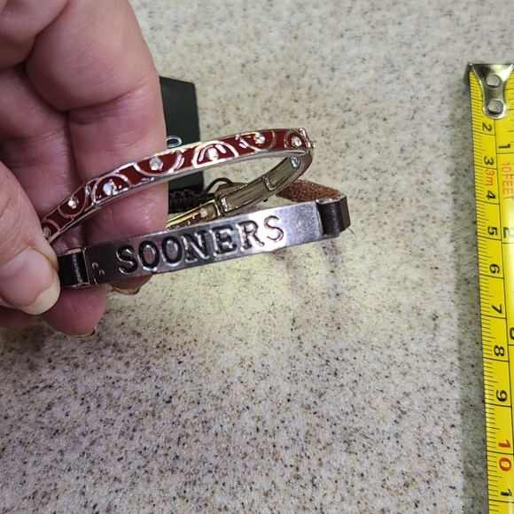 SOONERS Two Bracelets. One metal one leather - Picture 6 of 8